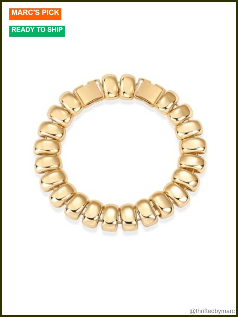 14K Gold Plated Chunky Ribbed Texture Bracelet for Women Statement Jewelry